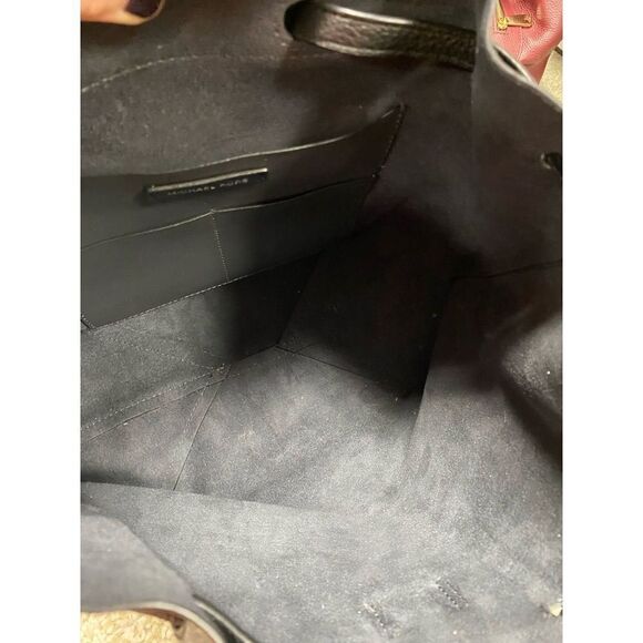 Michael Kors Black Pebbled Leather & Suede Backpack - Picture 7 of 9